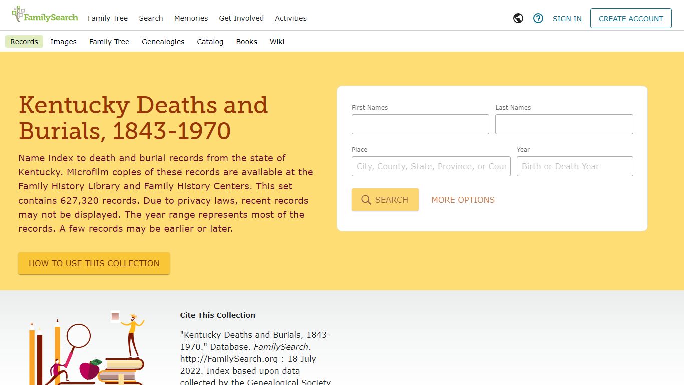 Kentucky Deaths and Burials, 1843-1970 • FamilySearch