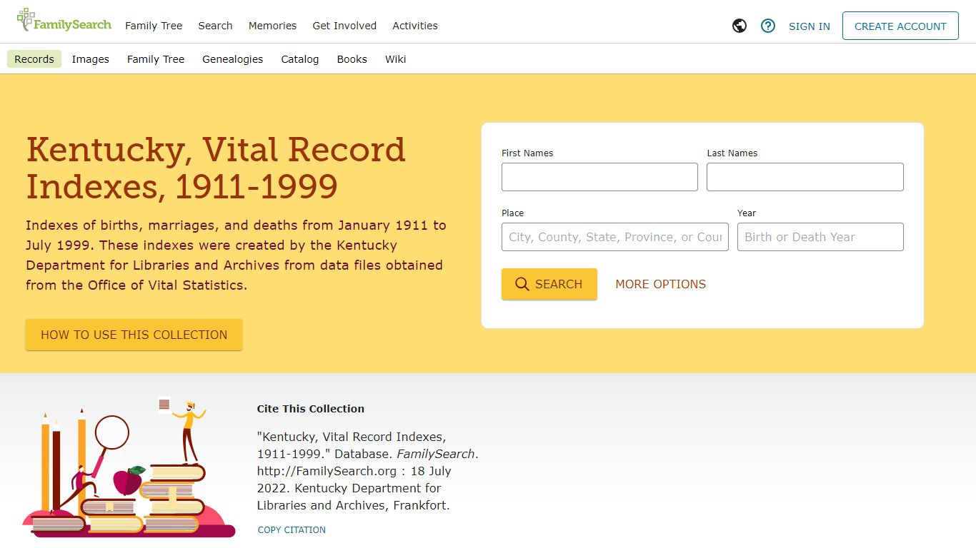 Kentucky, Vital Record Indexes, 1911-1999 • FamilySearch